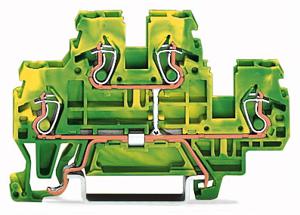 WAGO 870-507 Aardklem 2-etages 5 mm Spanveer Toewijzing: Terre Groen, Geel 50 stuk(s)