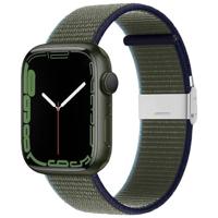 By Qubix - Nylon bandje met klemsluiting - Groen - Compatible met Apple Watch 44mm / 45mm / 46mm / 49mm - Compatible Apple watch bandjes