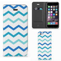 Apple iPhone 6 | 6s Hoesje met Magneet Zigzag Blauw