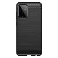 Shop4 - Samsung Galaxy A72 Hoesje - Zachte Back Case Brushed Carbon Zwart