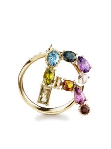 Dolce & Gabbana bague Rainbow Alphabet R en or 18ct