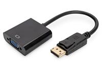 ASSMANN DisplayPort grafische adapter, DP naar VGA, QXGA 60Hz, 2048 x 1536 pixels, zwart