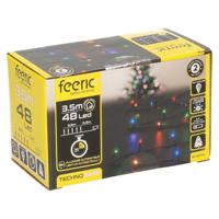 Kerstverlichting - gekleurd - 3,5 meter - 48 led lampjes - zwart snoer - op batterijen