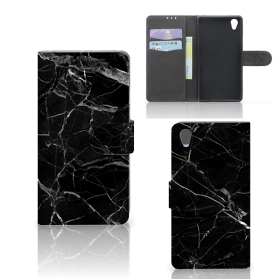 Sony Xperia Z1 Bookcase Marmer Zwart - Origineel Cadeau Vader Sony Xperia Z1 Bookcase Marmer Zwart - Origineel Cadeau Vader