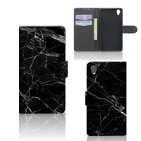 Sony Xperia Z1 Bookcase Marmer Zwart - Origineel Cadeau Vader