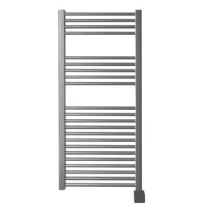 Sanicare elektrische design radiator 60x112cm zilvergrijs met Bluetooth en thermostaat rechts chroom