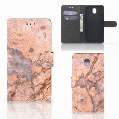 Samsung Galaxy J7 2017 | J7 Pro Bookcase Marmer Oranje