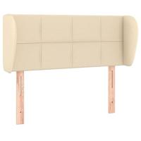vidaXL Hoofdbord met randen 93x23x78/88 cm stof crèmekleurig, hoofdeinde, houten hoofdeinde, bedonderdeel, houten hoofdbord, slaapkamermeubel