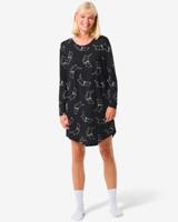 HEMA Takkie Damesnachthemd Micro Zwart (zwart)