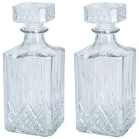 2 Stuks glazen whisky/water karaf 750 ml/9 x 23 cm kristal - thumbnail