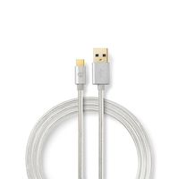 Nedis CCTB61600AL10 USB-kabel 1 m USB 3.2 Gen 1 (3.1 Gen 1) USB A USB C Aluminium - thumbnail