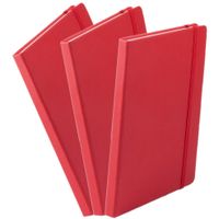 Set van 6x stuks luxe schriftjes/notitieboekjes rood met elastiek A5 formaat