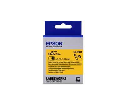 Epson Label Cartridge Heat Shrink Tube (HST) LK-4YBA5, zwart/geel D5 mm (2,5 m) Epson Label Cartridge Heat Shrink Tube (HST) LK-4YBA5, zwart/geel D5 mm (2,5 m)