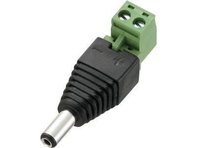 TRU COMPONENTS DC12-M Laagspannings-connector Stekker, recht 5.5 mm 2.1 mm 1 stuk(s)