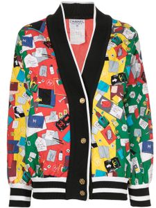 CHANEL Pre-Owned cardigan matelassé à imprimé graphique (années 1990) - Multicolore