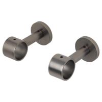 Leen Bakker - Plafondsteun Gordijnroede 5cm - Gun Metal - Ø28mm - S/2 (2016381) - Metaal - Grijs