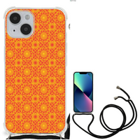 iPhone 14 Doorzichtige Silicone Hoesje Batik Oranje - thumbnail