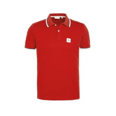 s.Oliver regular fit polo met contrastbies rood