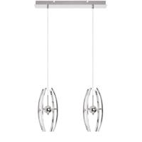 LED Hanglamp - Hangverlichting - Optra - 24W - Natuurlijk Wit 4000K - 2-lichts - Mat Chroom - Aluminium