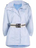 Stella McCartney veste ceinturée à capuche - Bleu