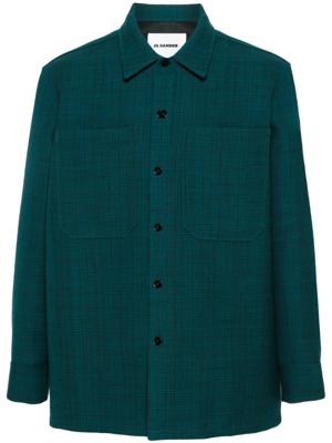 Jil Sander Geruit wollen shirtjack - Groen