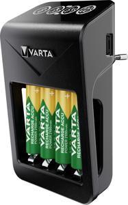 Varta LCD Plug Charger+ 4x 56706 Batterijlader NiMH AAA (potlood), AA (penlite), 9 V (blok)