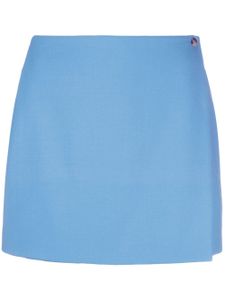 Nanushka jupe-short en laine à design portefeuille - Bleu