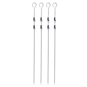 BBQ spiezen - 4x stuks - RVS - 38 cm - vleespennen voor vlees - barbecue accessoires   -