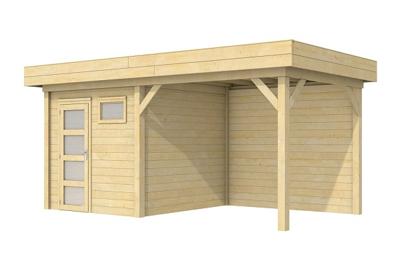 Blokhut Kuifmees 250x250 cm + luifel 300 cm