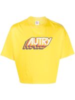 Autry t-shirt crop à logo imprimé - Jaune