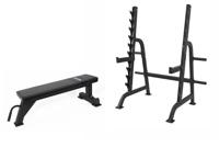 PTessentials MPR100 Multi Press Rack + PRO Flat Bench Combo Deal