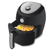 Inventum GF552HL friteuse Enkel 5,5 l Vrijstaand 1700 W Heteluchtfriteuse Zwart, Zilver