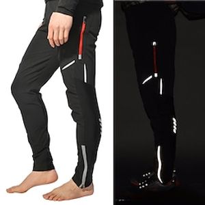 heren fietsbroek wandelfiets broek zwarte broek outdoor reflecterende strips fietsbroek winddicht ademend vochtafvoerend sneldrogend anatomisch ontwerp camping vissen berg mtb racefiets Lightinthebox