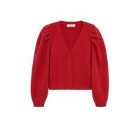 Mango gebreid vest met plooien rood