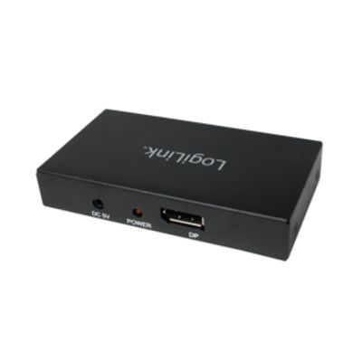 LogiLink 2 poorten DisplayPort-splitter Ultra HD-geschikt 3840 x 2160 Pixel Zwart