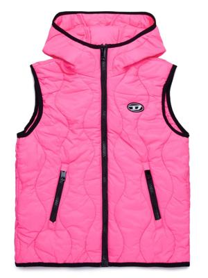Diesel Kids Bodywarmer met geborduurd logo - Roze