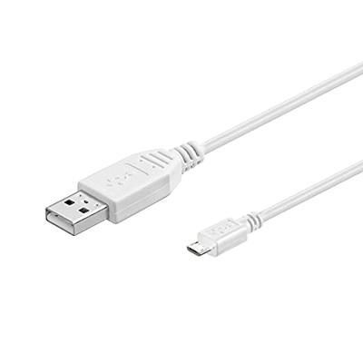 Manhattan 323987 1m USB A Micro-USB B Male Male White USB cable