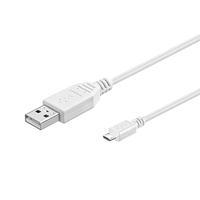 Manhattan 323987 1m USB A Micro-USB B Male Male White USB cable