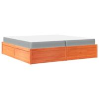 vidaXL Bed met matras massief grenenhout wasbruin 200x200 cm, bed, bed ombouw, tweepersoonsbed, bedbodem, slaapkamermeubel, 2 persoonsbed, logeerbed