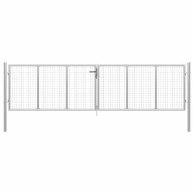 vidaXL Poort 415x150 cm gegalvaniseerd staal zilverkleurig vidaXL Poort 415x150 cm gegalvaniseerd staal zilverkleurig