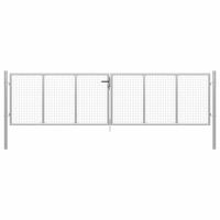vidaXL Poort 415x150 cm gegalvaniseerd staal zilverkleurig