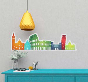 Sticker kleurrijke Italiaanse skyline