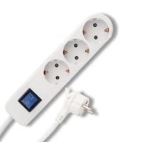 REV ICE Stekkerdoos, 3-voudig stopcontact, meervoudige stekkerdoos 3-voudig, 1,4 m, max. 3500 W, wit