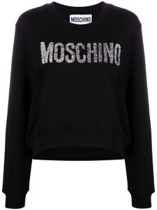 Moschino sweat en coton à logo pailleté - Noir