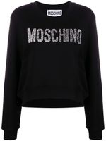 Moschino sweat en coton à logo pailleté - Noir - thumbnail