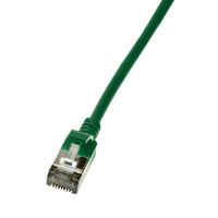 LogiLink CQ9055S RJ45 Netwerkkabel, patchkabel CAT 6A U/FTP 2.00 m Groen Extreem dun, Vlambestendig, Flexibel, Folie afscherming, Halogeenvrij, Snagless,