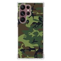 Samsung Galaxy S23 Ultra Doorzichtige Silicone Hoesje Army Dark - thumbnail