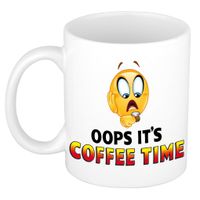 Oh no its coffee time kado mok / beker wit - cadeau collega