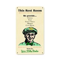 Polly Gas Rest Room Metalen Bord 34,5 x 20,5 cm - thumbnail