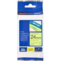 Brother Gloss Laminated Labelling Tape - 24mm, Black/Yellow - thumbnail